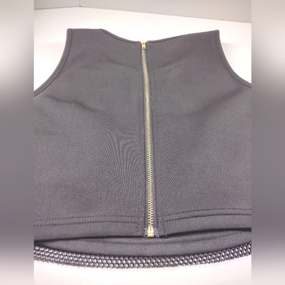 Forever 21 Black Fringe Neoprene Crop Top - Picture 6 of 9